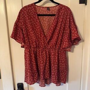 SHEIN curve synched waist blouse